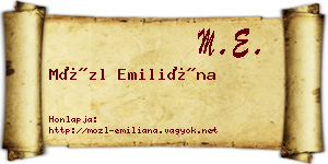Mözl Emiliána névjegykártya